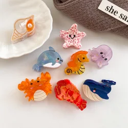 New ins Cute Ocean Acetic Acid Mini Hair Clip For Women Girls Octopus Whale Side Clip Shark Clip Fashion Jewelry Accessories