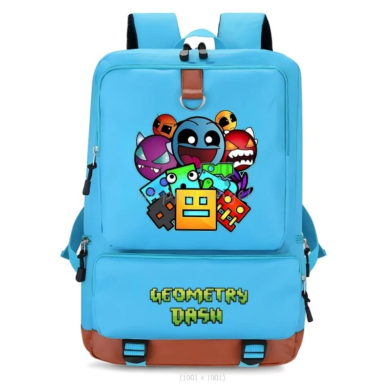 Backpack Geometry Dash Print Girls Boys Student Teenager Children Rucksack Women Cute Casual School Bags Kids Birthday Gift Toy