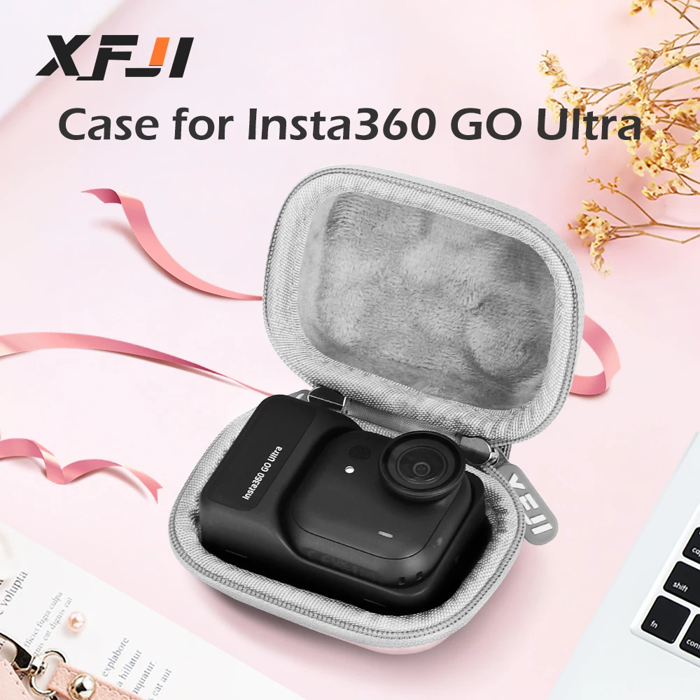 XFJI Storage Bag Case for Insta360 GO Ultra Portable Hard Shell Handbag Shockproof Protective Case Sports Camera Accessories
