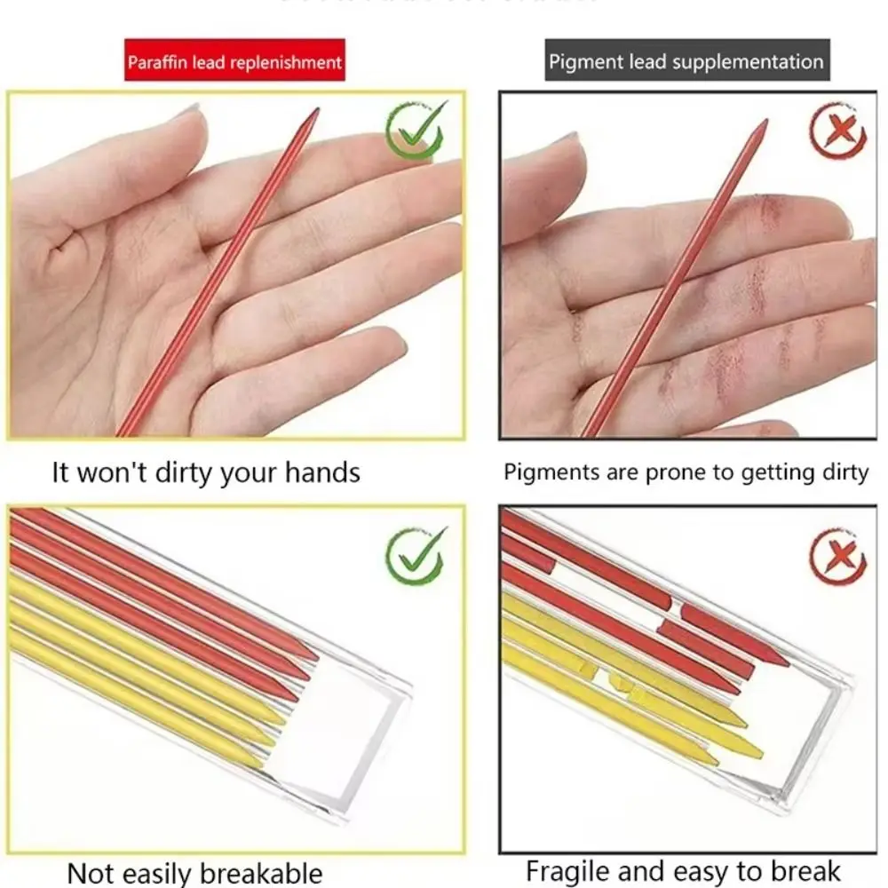 2.8mm Mechanical Pencil Deep Hole Marking Long Head Solid Carpenter Pencil Metal Built-in Sharpener Woodworking Deep-hole Marker