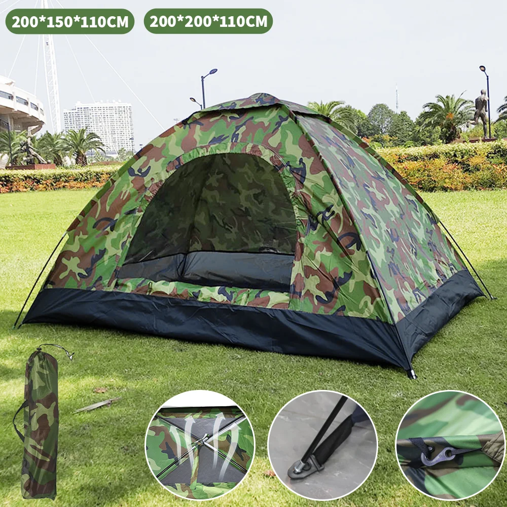 3/4 1/2 شخص خفيفة التخييم خيمة خفيفة في الهواء الطلق طبقة واحدة المحمولة خيمة ترحال المضادة للأشعة فوق البنفسجية طلاء للصيد على الشاطئ في الهواء الطلق