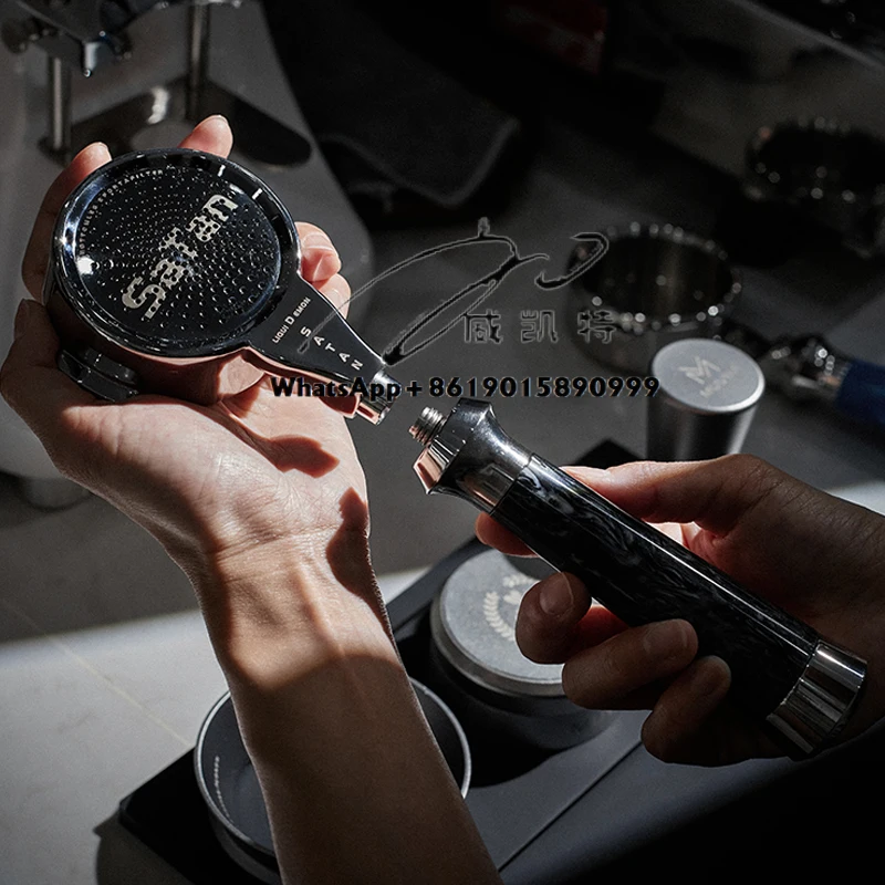 New Style E61 2 Ears 58mm Stainless Steel Bottomless Coffee Portafilter with Built-in High Extraction Dual Layer Basket