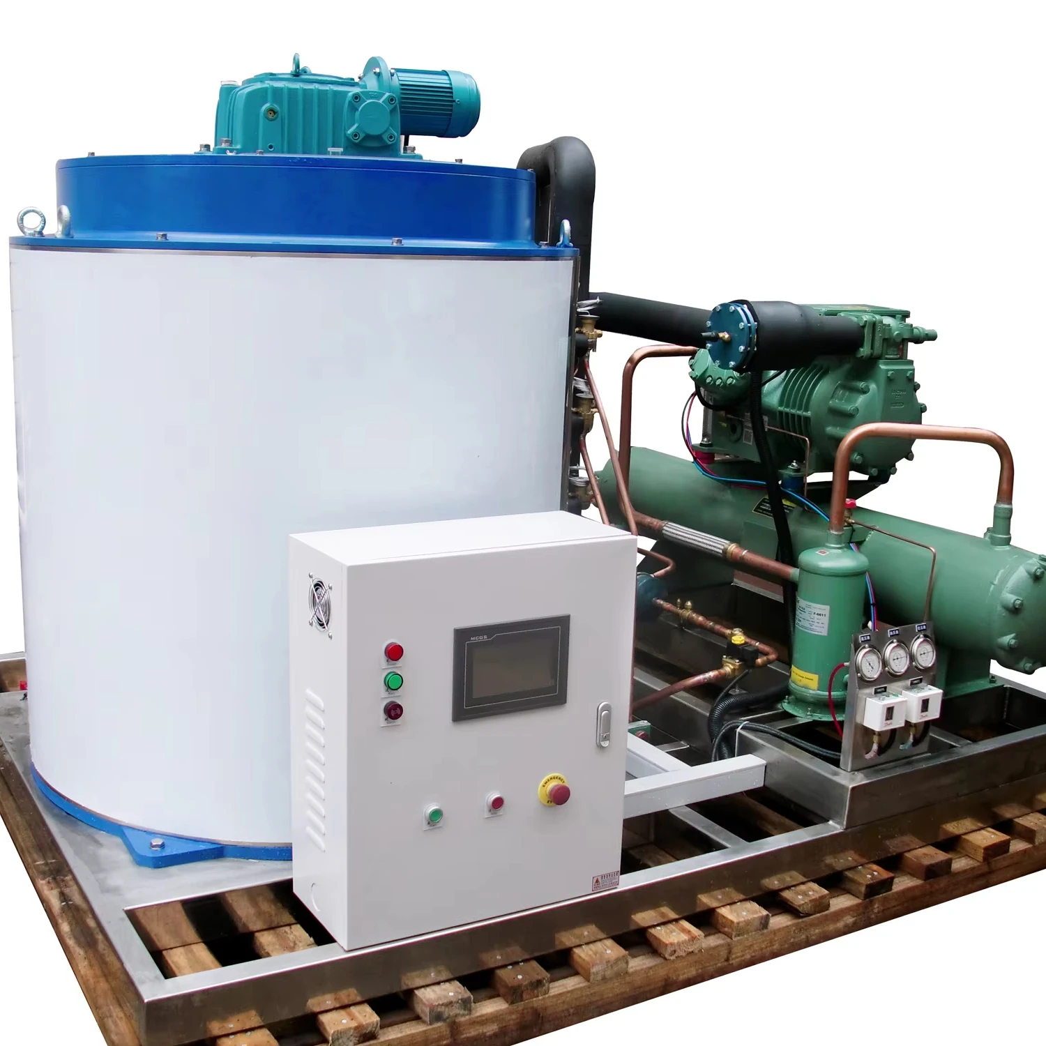

Lier LR-8T Industrial Flake Ice Machine with Engine Stainless Steel Construction High Quality Flake Ice Production