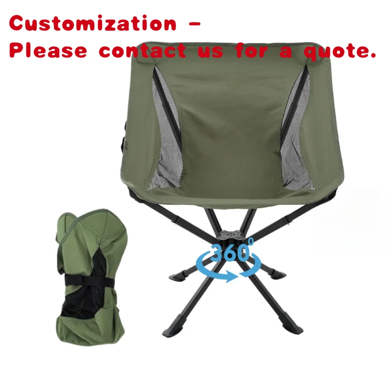 custom.Portable Outdoor Swivel Camping Chair Lightweight Aluminum Folding Quick Open Fishing Chair OEM Hiking