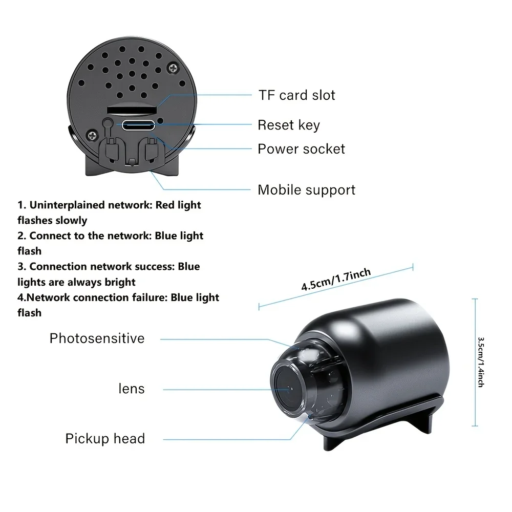 كاميرا صغيرة X5 جديدة 1080P رؤية ليلية شفافة خفيفة الوزن محمولة متميزة كاميرات كشف الحركة كاميرا مراقبة لاسلكية