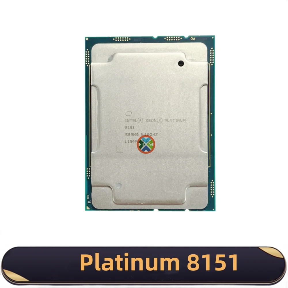 Intel Xeon Platinum 8151 CPU 12-Cores 24-Threads 3.4GHz 24.75MB 240W Processor LGA3647 for C621 Server Motherboard Xeon8151