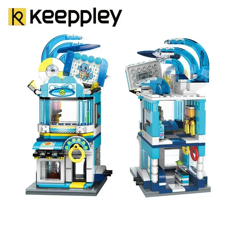 Pokemon Series Building Ornaments Blocks Sets Keeppley Pikachu Pokemon Street View Bricks City Building Toys Gifts Kids