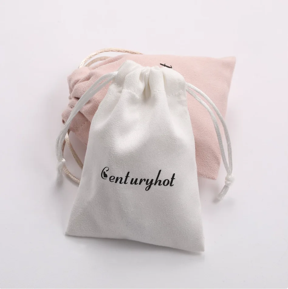 50 white bags, personalized custom drawstring bags with logo, jewelry packaging, necklaces, Valentine's Day gifts