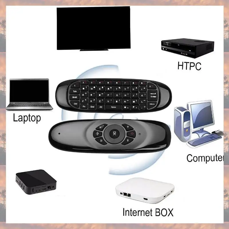 N75R-3X 2.4G Air Mouse Tastiera wireless Telecomando per Android TV Box Computer Versione inglese Giroscopio a 6 assi