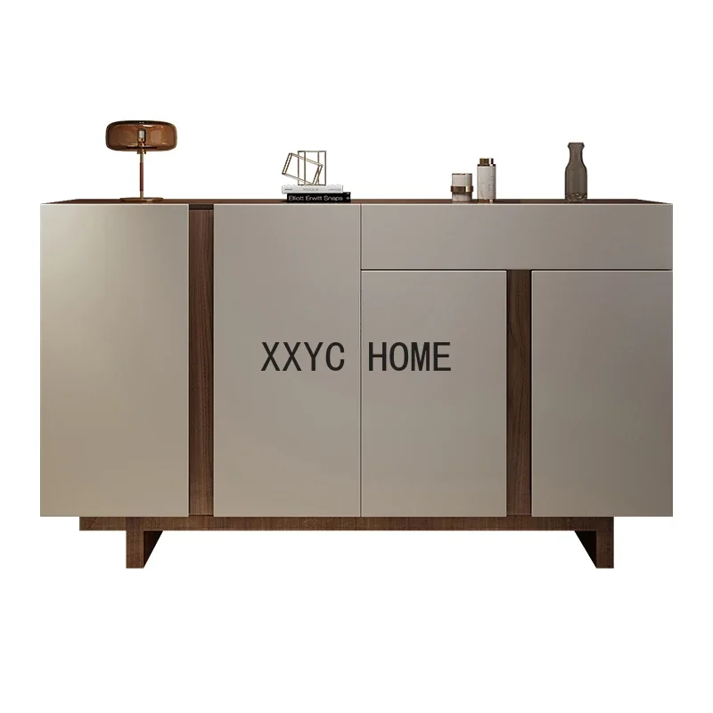 

Светлый роскошный шкаф для обуви из цельного дерева, встроенный современный минималистичный шкафчик для прихожей с ведром, боковой шкаф для ресторана