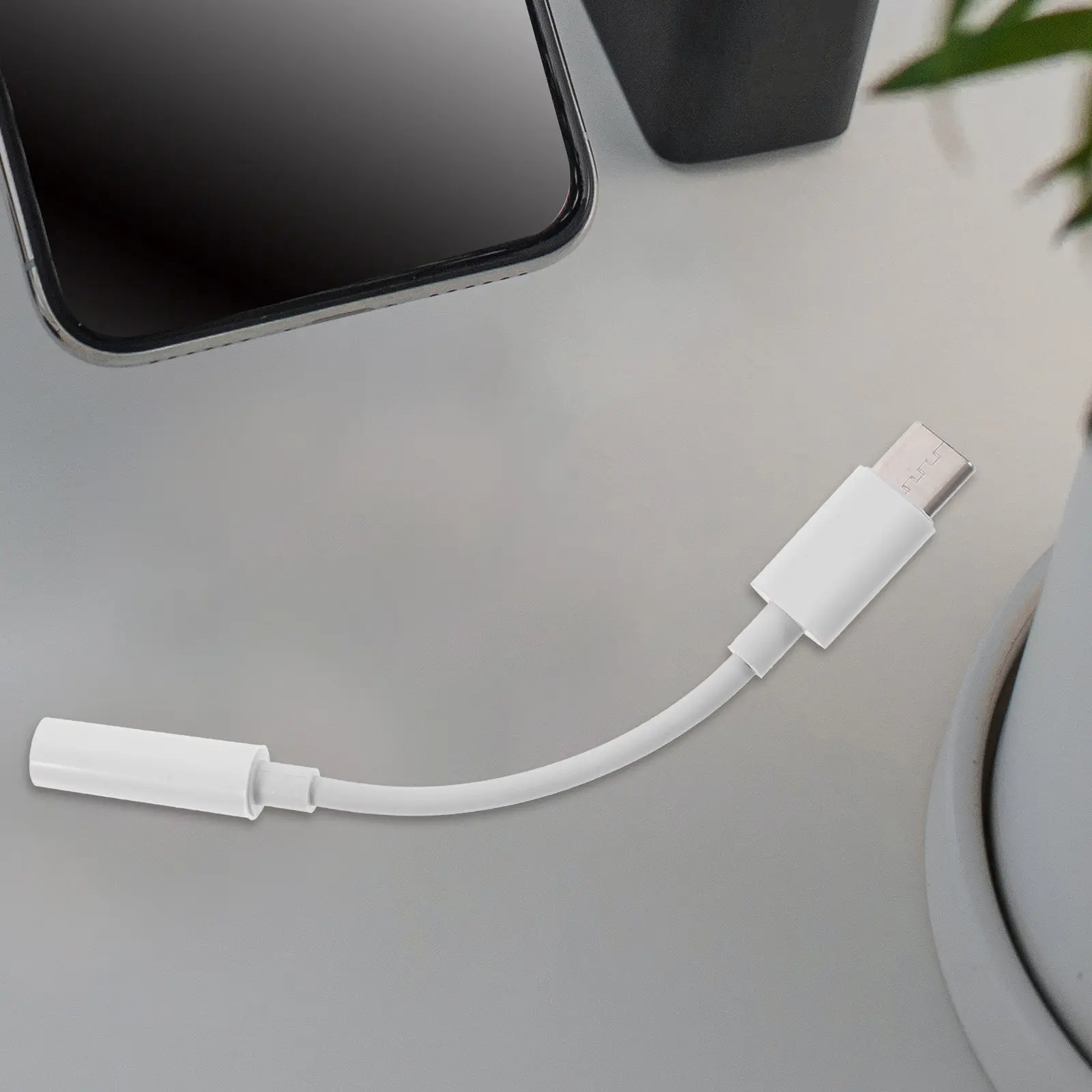 4Pcs Type C Headphone Adapter Cable Supports Simultaneous Charging Audio Playback Call Answering Volume Adjustment for USB C