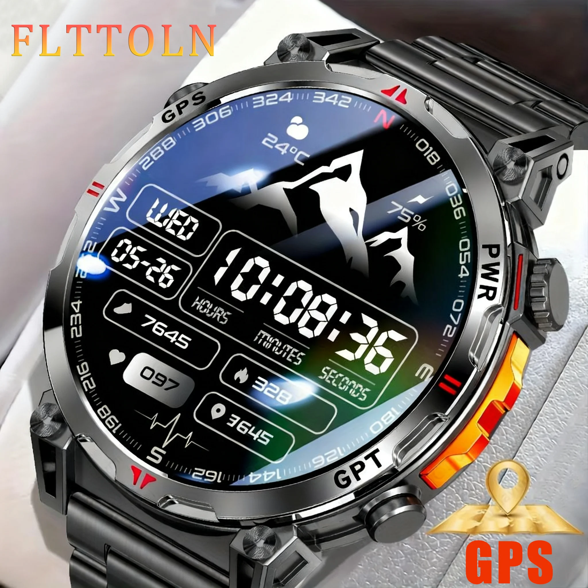 

2025 New Military T-Rex3 GPS Smart Watch 5ATM Waterproof 650mAh Battery Heart Rate Compass AIGPT Sport Smartwatch Men For Xiaomi