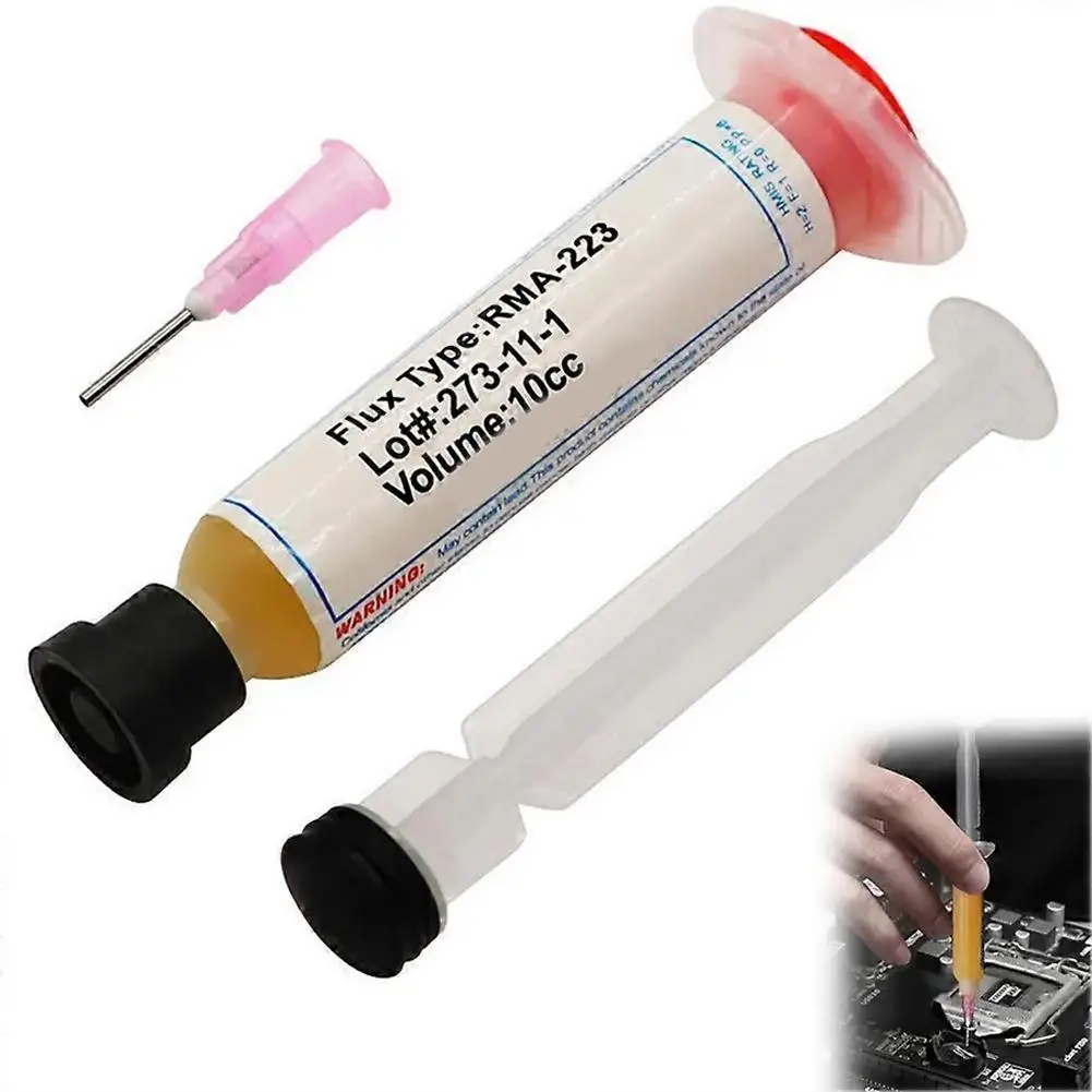 Flux For Soldering, Solder Paste, RMA223, RMA-223, 10CC, Grease, Computer Chips, Phone, LED, BGA, SMD, PGA, PCB Repair Tools
