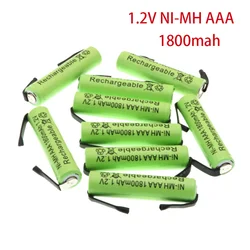 Ni-Mh 1.2V AAA Rechargeable Battery Cell, 1800mah, with Solder Tabs for Philips Braun Electric Shaver, Razor, Toothbrush