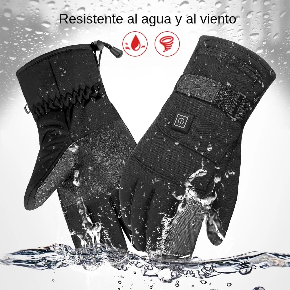 قفازات دراجة نارية ساخنة ، مقاوم للماء ، قابلة للشحن ، التدفئة ، الحرارية ، الدافئة ، الشتاء