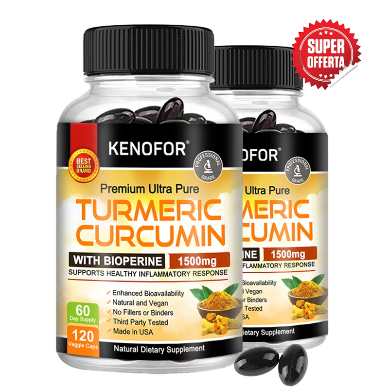 Curcumin & Black Pepper - Highly Absorbed, Ultra-Strength Turmeric Supplement - for Joint Support, Pain Relief, Antioxidant