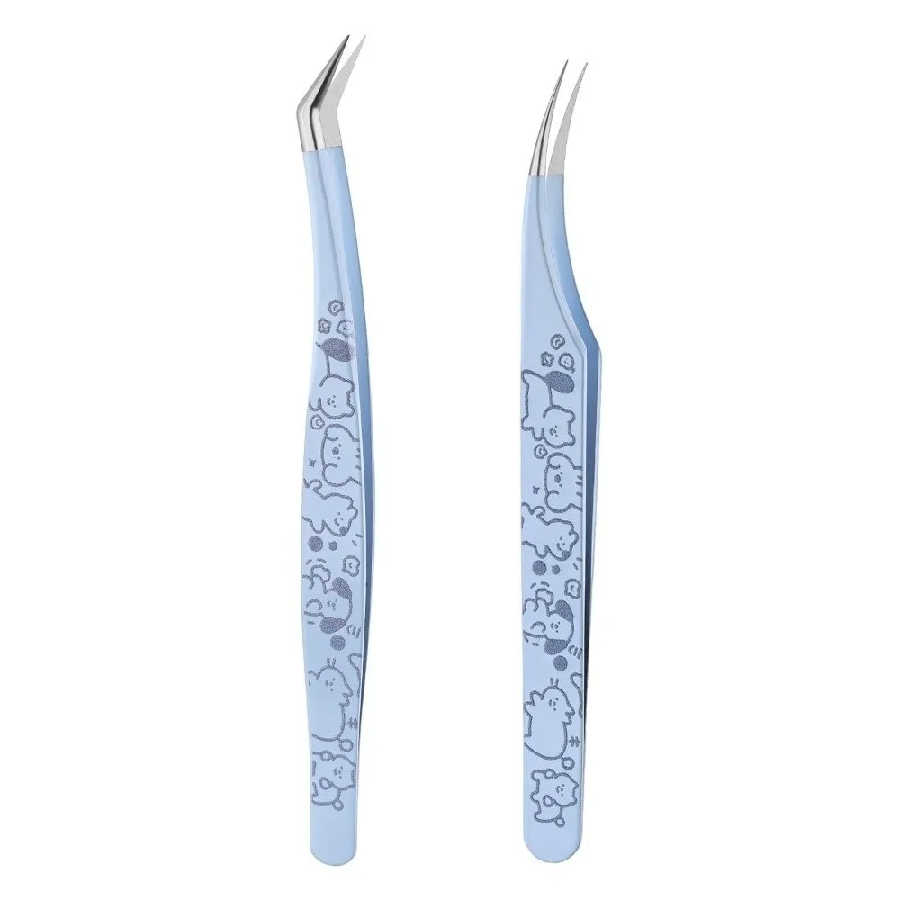 Cartoon False Eyelash Tweezers Stainless Steel Thickened Fake Eyelash Grafting Tools Without Deformation Rust Proof