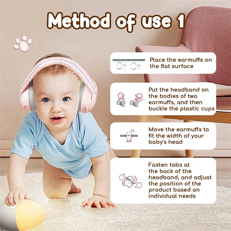 B49B-Cuffie antirumore adatte per neonati, utilizzate per proteggere l'udito e migliorare il sonno.