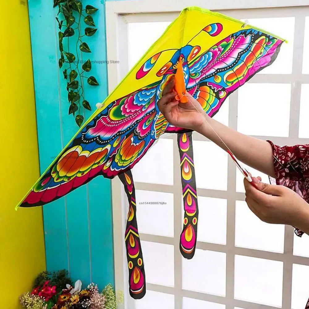 90cm Traditional Butterfly Kite Medium Colorful Butterfly Styles Foldable Kite Recreation Outdoor Toys for Kids Random Kites Toy