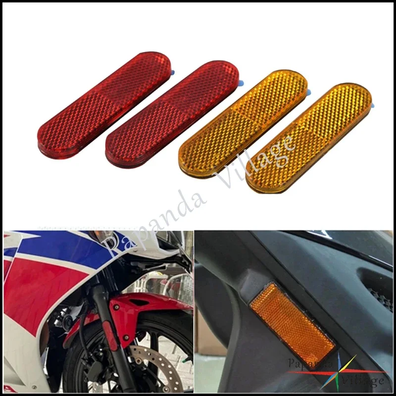 1 para czerwone plastikowe odblaski akcesoria motocyklowe ATV motor terenowy reflektor samochodowy ostrzeżenie o bezpieczeństwie widelce odblaski Reflektor