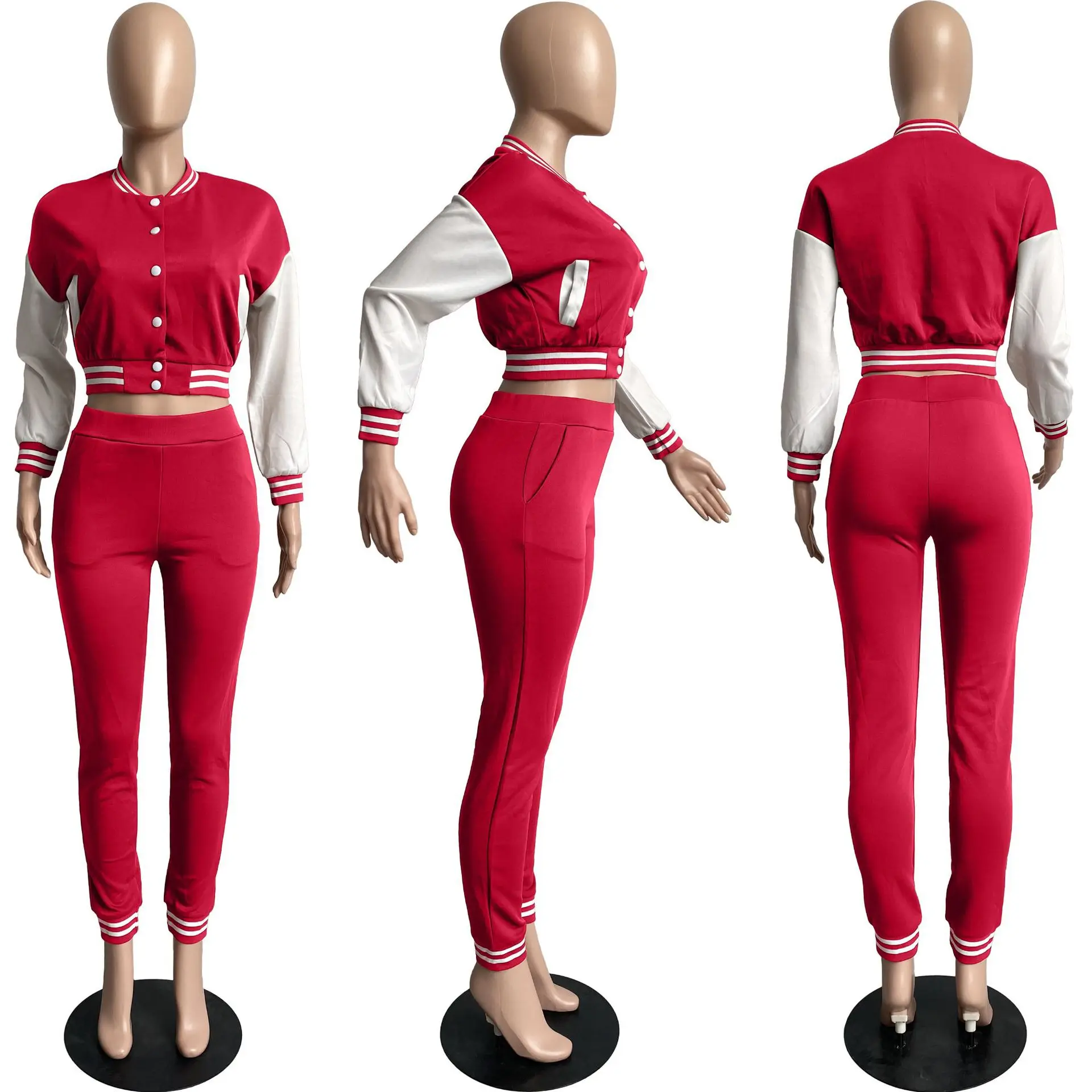 Fall Women's Patchwork Suit - Long-Sleeved Button-Down Top And Wide-Leg Pants Set For Comfortable Ladies Two-Piece Outfit