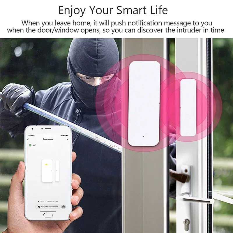 Zigbee WiFi Door Sensor Window Contact Open Close Tuya APP Remote Control Compatible With Alexa Google Assistant