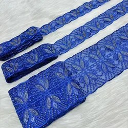 15 Yards Pretty Oaganza Lace Trim DIY Accessories Rhinestones Crafts Laces For Nigerian Women Sewing Guipure Material 3Pcs Sets