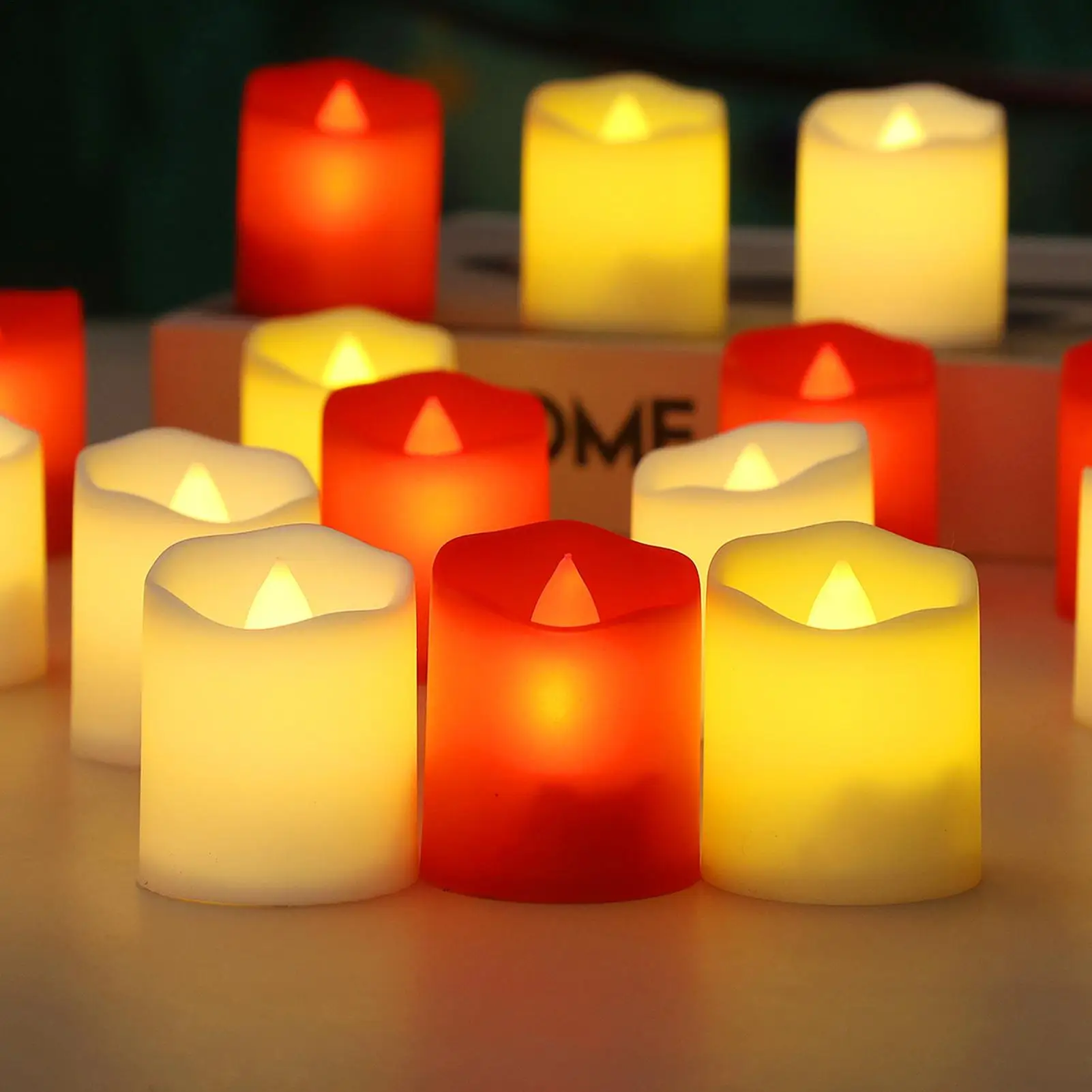 Bougies LED à piles, lumières chaudes, bougies électriques sans flamme, photophore pour la maison, fête de vacances, décoration de noël et de mariage
