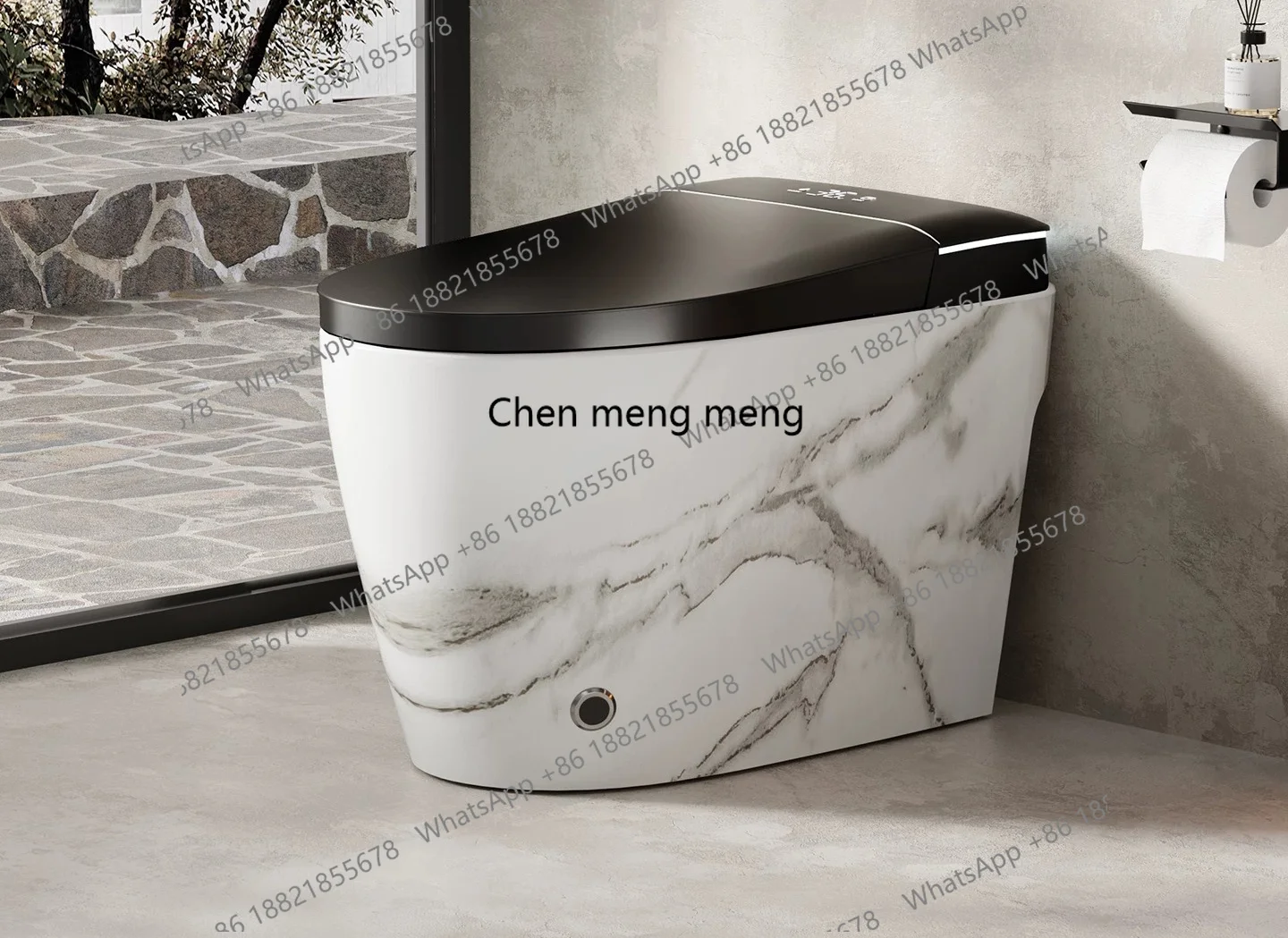 Household siphon imitation marble pattern automatic smart toilet toilet has no water pressure limit