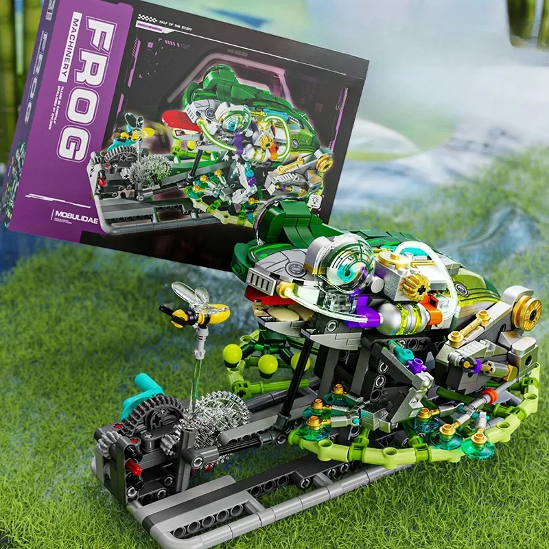 898 قطعة MOC مجموعة بناء الضفدع الميكانيكية الحشرات الحيوانات اللبنات نموذج مع حامل عرض وأضواء هدية للطفل والمراهقين