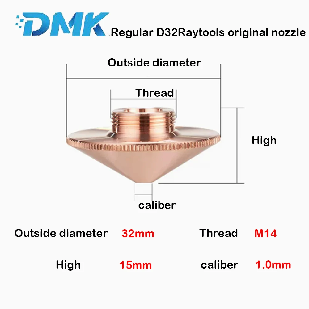 

Raytools OEM лазерная режущая насадка D32 M14 H15 1,0-5,0 мм медные насадки для лазерной режущей головки Raytools BM110 111 BMH114 BS06K BT220