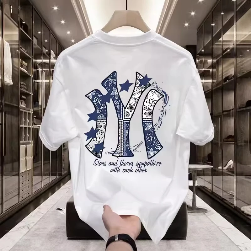 2026 new Korean-style casual crew neck short-sleeve T-shirt for men, versatile trendy luxury stylish men's apparel