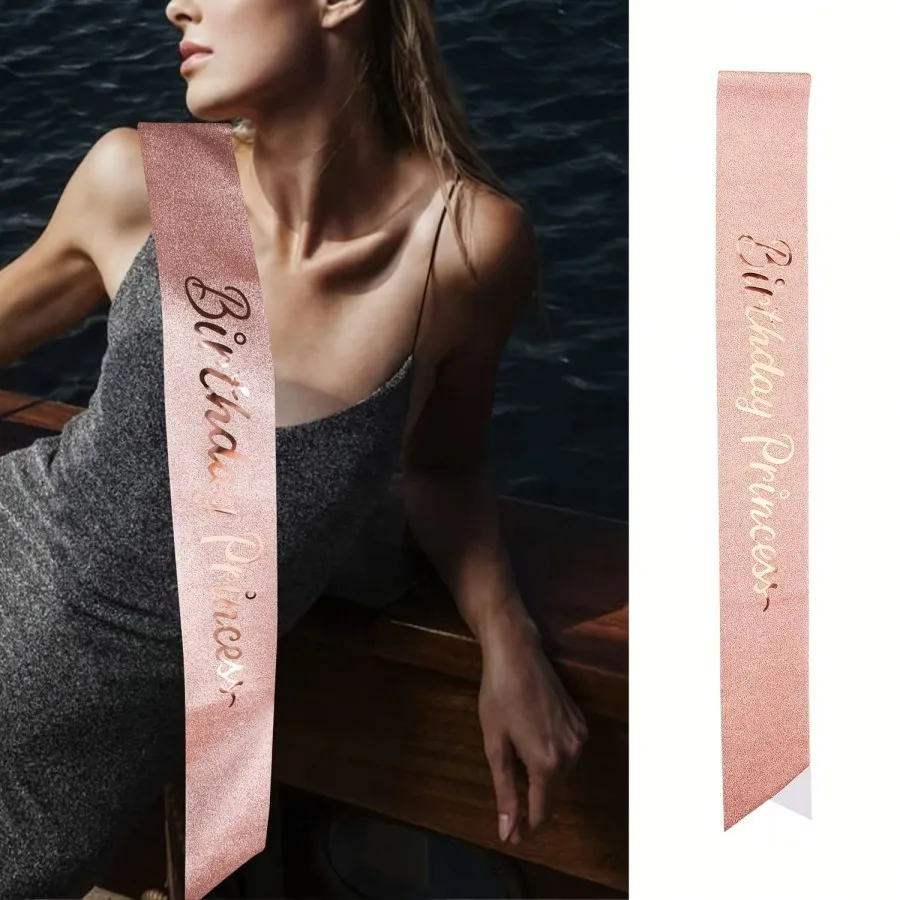 Geburtstags-Tiara Krone Geburtstags-Prinzessinnen-Schärpe Frauen Mädchen Party-Dekoration Geschenke Geeignet für Jedes Alter Geburtstagsdekoration – Detail 3