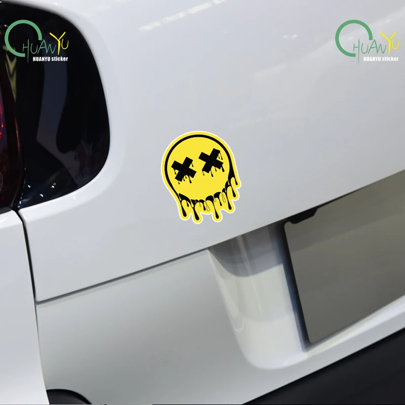 Cyberpunk anime ghost face car sticker; personalized cool and eye-catching creative car body decal for motorcycle