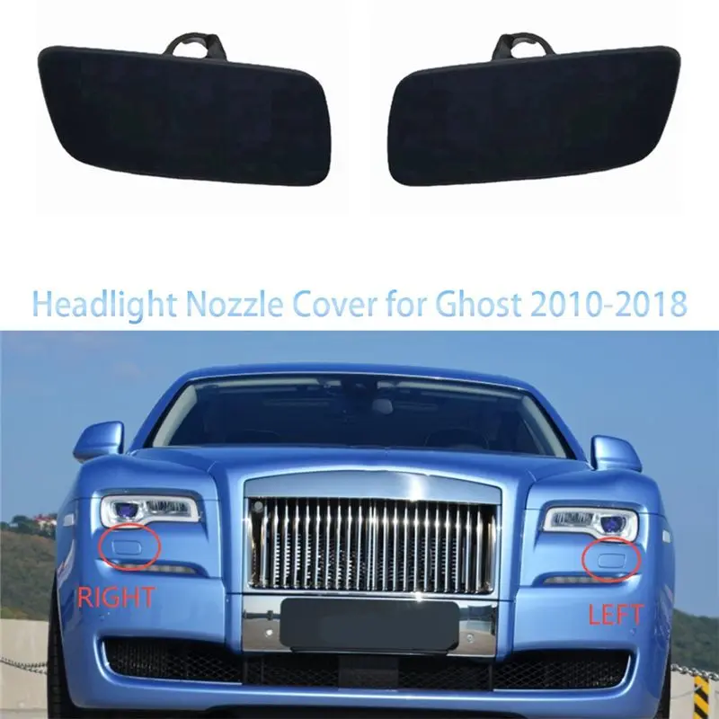 M50K-Front Left+ Right Side Headlight Cleaning Nozzle Cover Set- New Parts(61677244959, 61677244960) For Rolls-Royce Ghost 2010-
