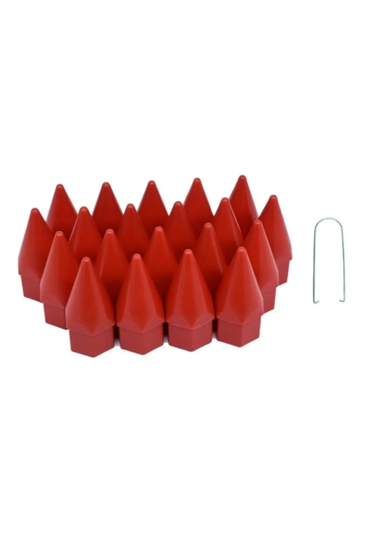 Pointed Lug Cover 19 Mm Red 20 Piece Set