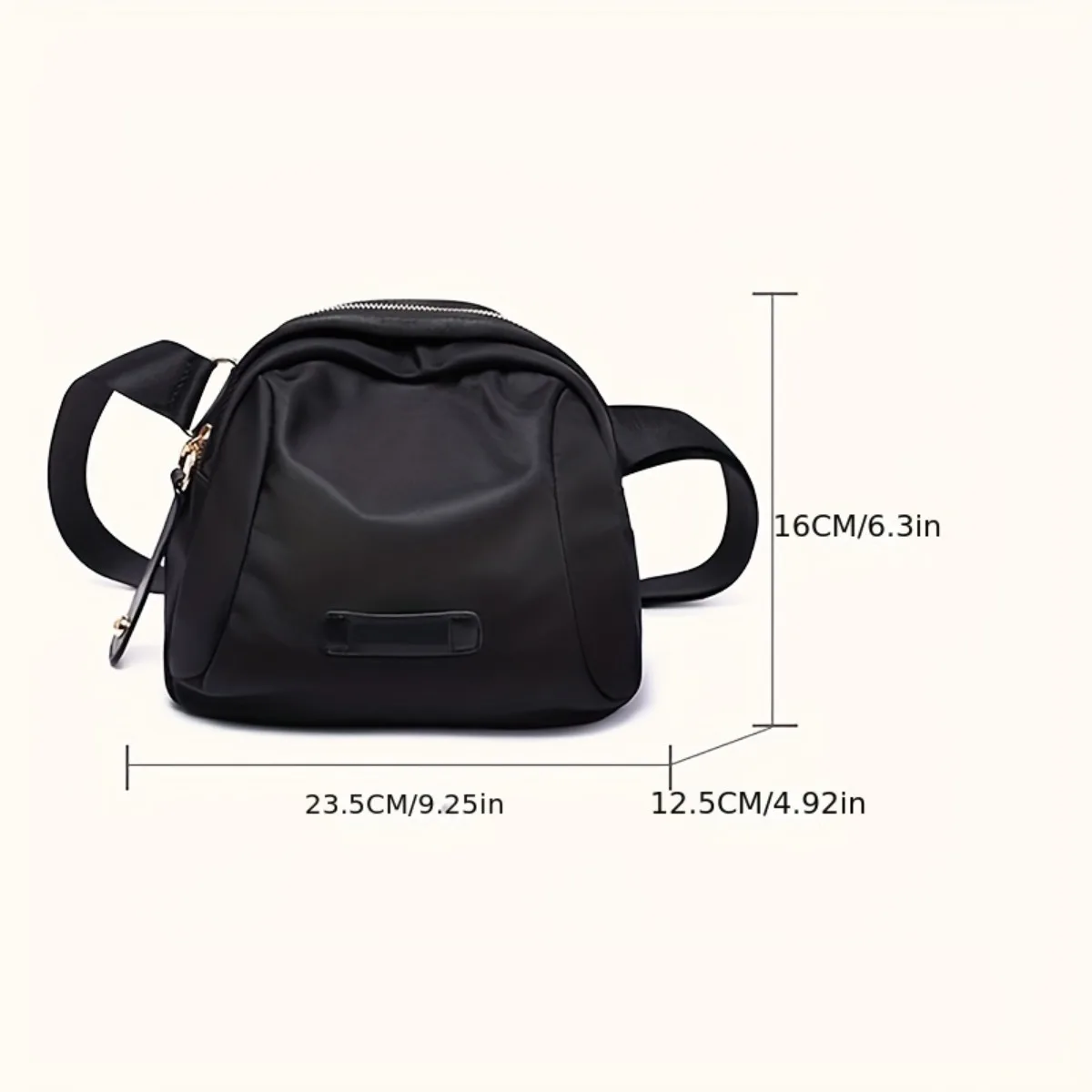 Casual Nylon Shell Bag Small Crossbody Bag Women Solid Color Shoulder Bags Waterproof Zipper Closure Purse Fanny Pack For Women
