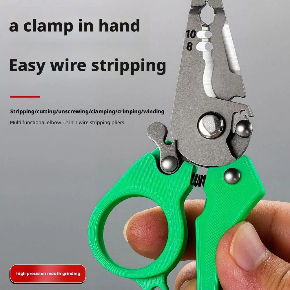 Multi-Function Cable Cutting Crimping Pliers Mini Wire Strippers Pliers Pocket-Sized Splitting Wire Stripper Electrician Tools
