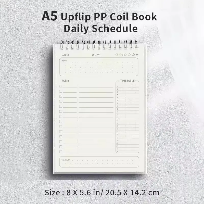 1pc Planner Agenda Spiral A5 Notebook Schedules Daily Plan To Do List Notepad 160 Pages Thick Office School Supplies Stationery