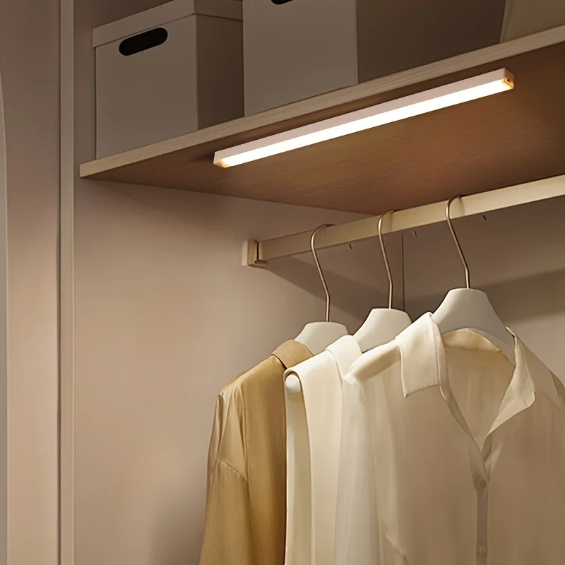1PC, USB Rechargeable LED Motion Sensing Light, Suitable for Wardrobes and Cabinets, Indoor Lighting,