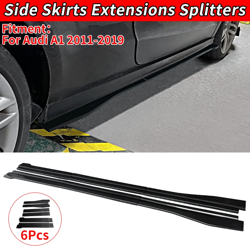 

For Audi A1 2011-2019 Car Side Skirt Extension Splitter Winglet Side Wing Bumper Lip Anti-Collision Protection Accessories ABS