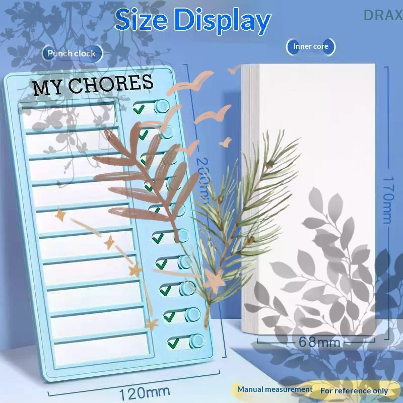 10 Blank Sheets Paper To Do List Memo Board Or: 1Pc Sliding Chore Chart Adults Kids Planning Reminders