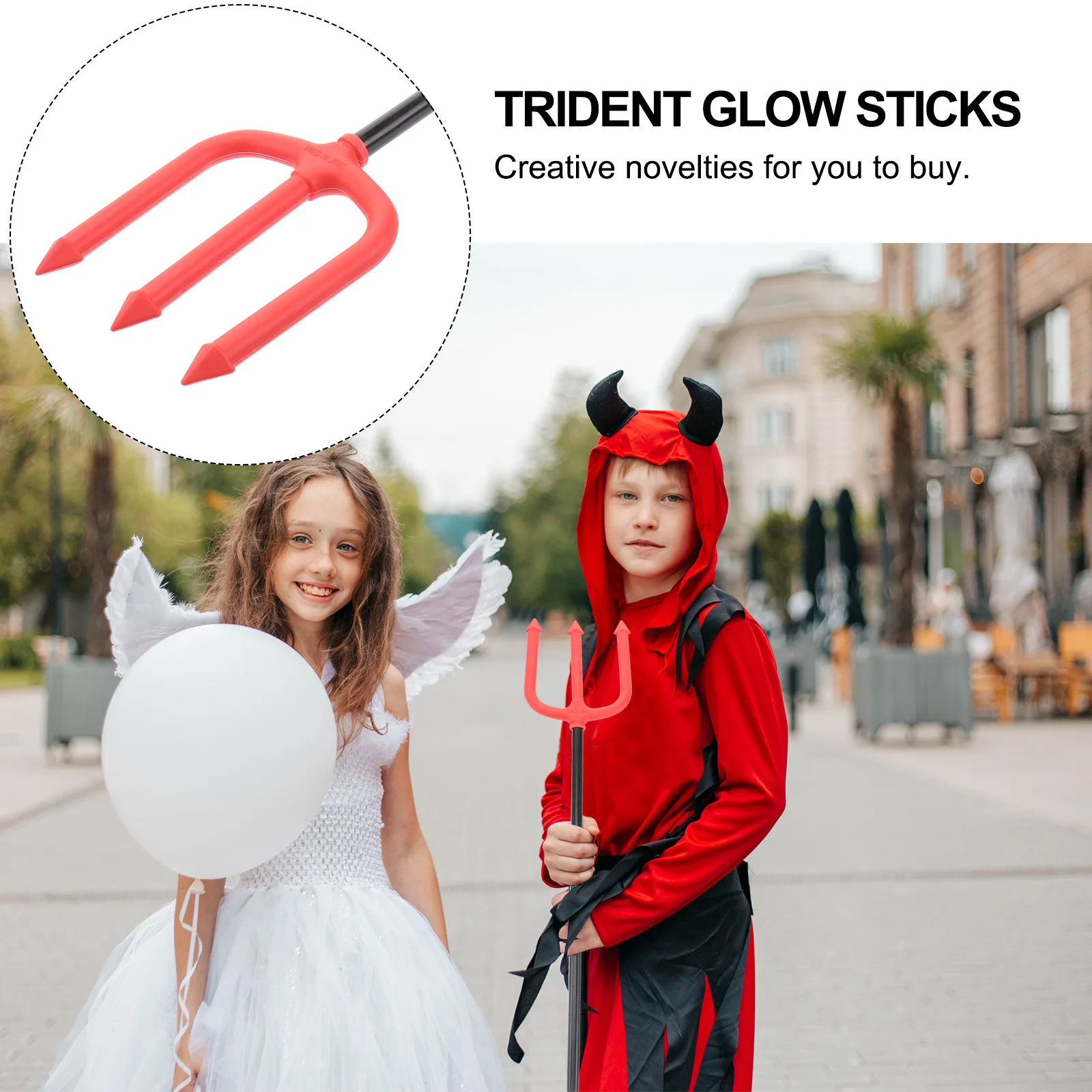 

3Pcs Trident Shaped Cheering Stick Halloween Party Frightening Decor Handheld Wand for Cosplay Theme Event