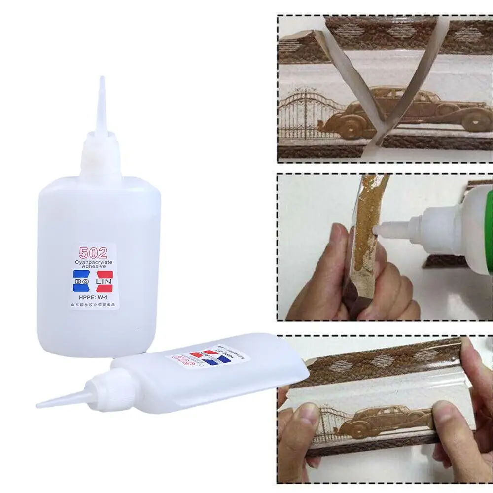 502 Super Glue Instant Quick Dry Cyanoacrylate Strong Glue Adhesive DIY Fast Metal Office Bond Supplies Rubber Quick Leathe