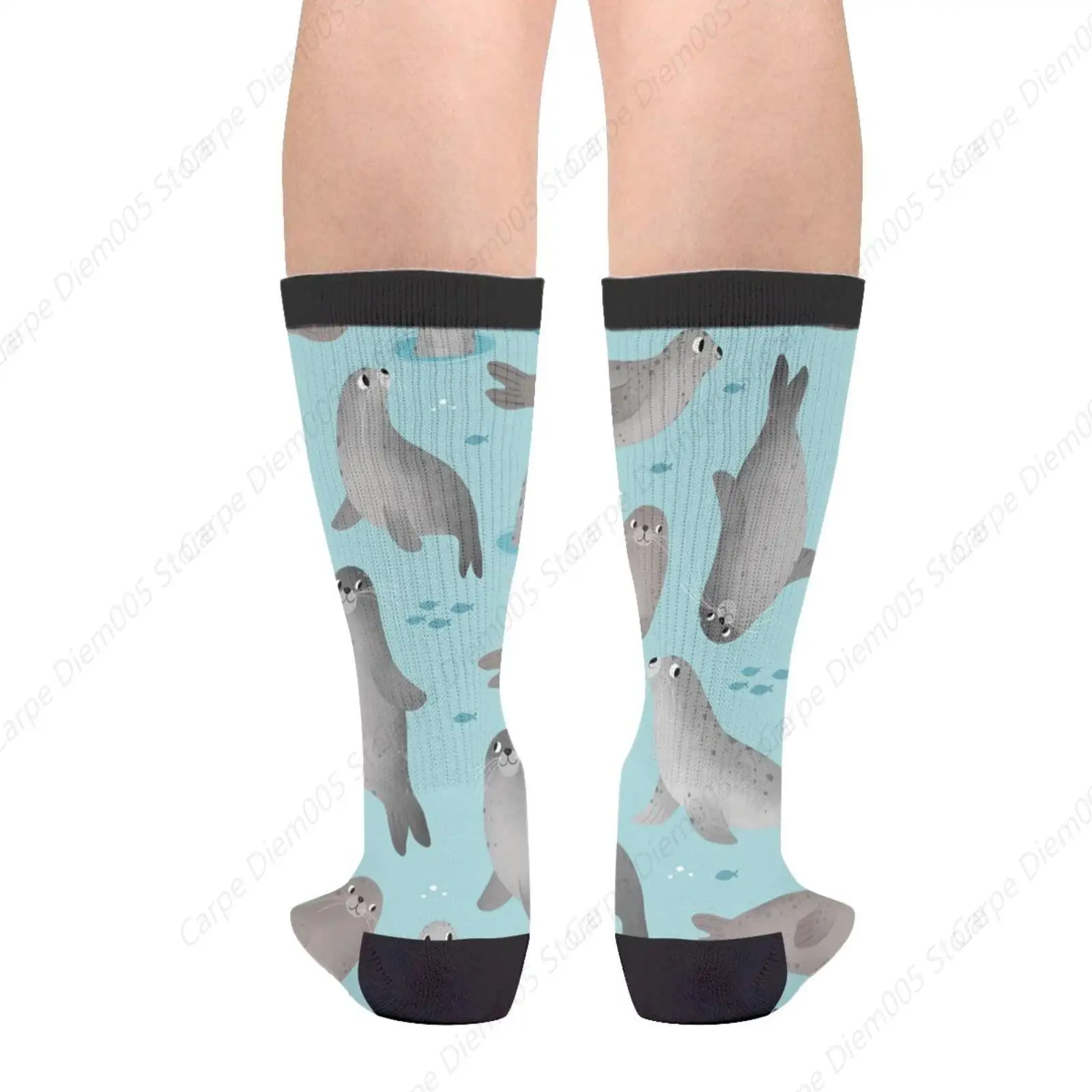 Cute Cartoon Seal Seals Casual Funny Funky Novelty Socks For Men Women