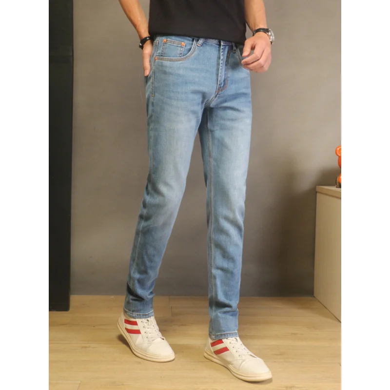 2026 New Arrival Men Washed Denim Jeans High Quality Slim Skinny Stretch Casual Versatile Fashion Trousers