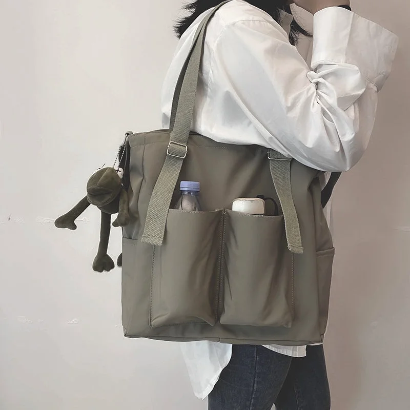 Canvas Waterproof Bag for Women Large Capacity Shoulder Bag Student Messenger Bag