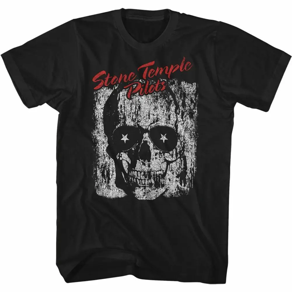 Stone Temple Pilots Skull Sunglasses Black Adult T Shirt