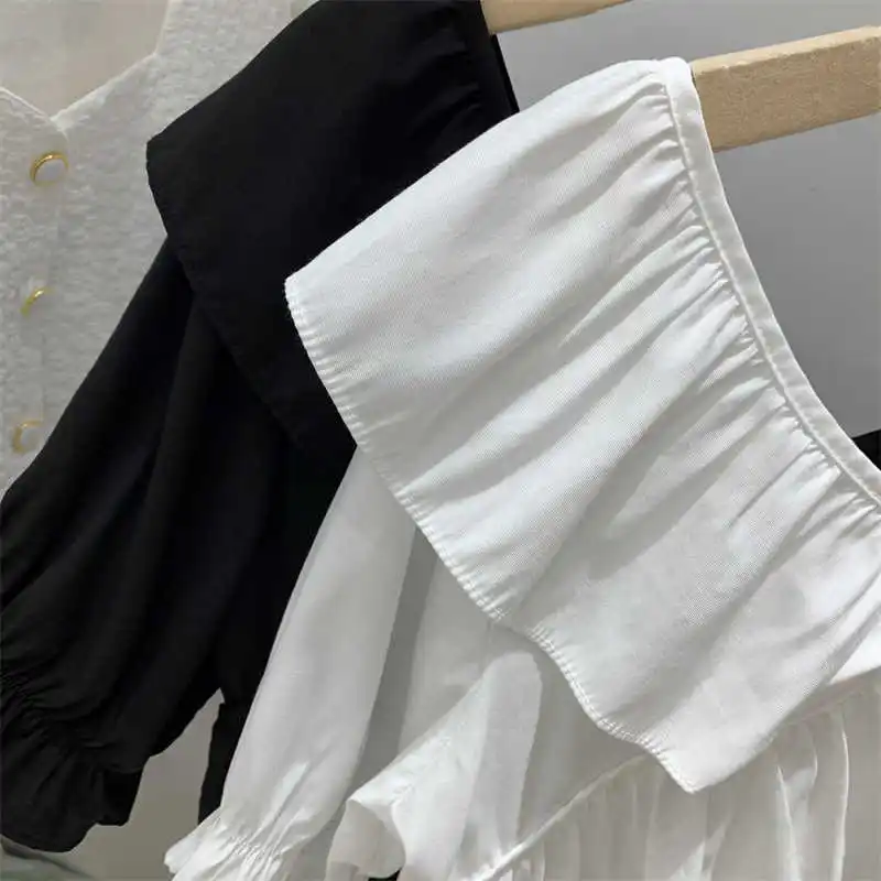 Estilo francês senhoras mangas curtas verão solto decote em v mangas de folha de lótus topo cor sólida casual deslocamento halter