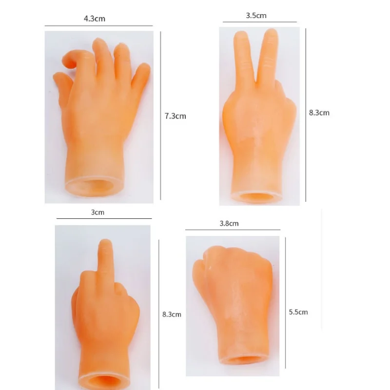 1Set Cats Toy Cat Gesture Finger Cot Cat Finger Sleeve Mini Hand Model Silicone Gloves Pet Interaction Toy Cat Massage Tool